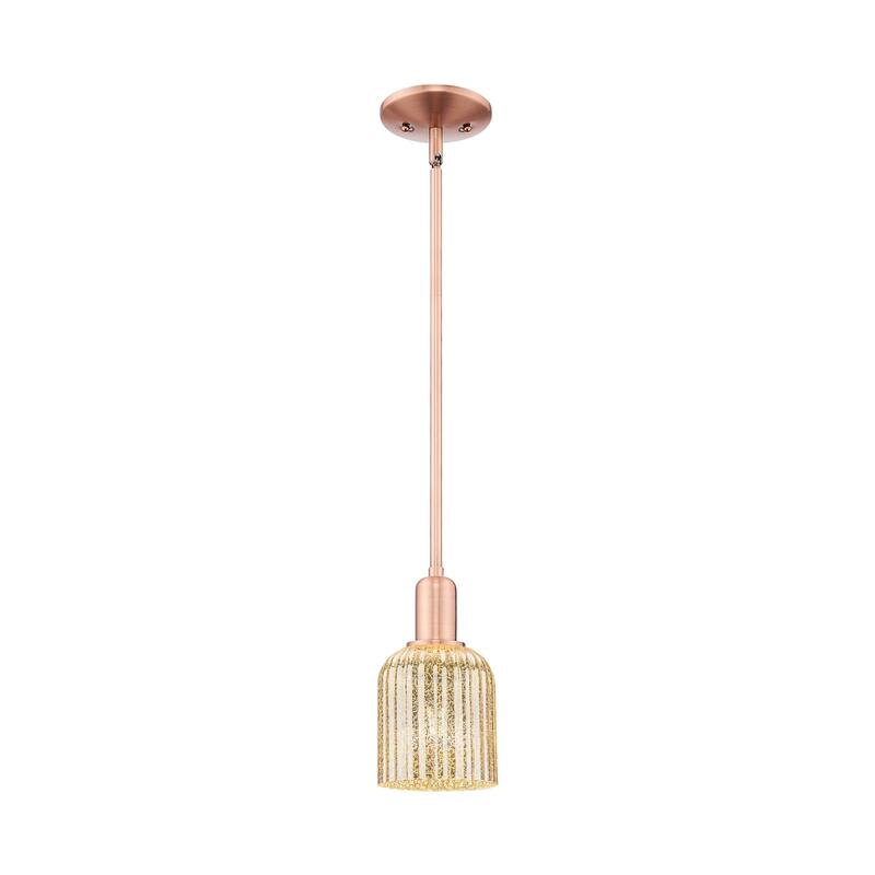 Innovations Lighting 716-1S-10-5 Bridal Veil Pendant Bridal Veil 5" - Antique Copper / Mercury