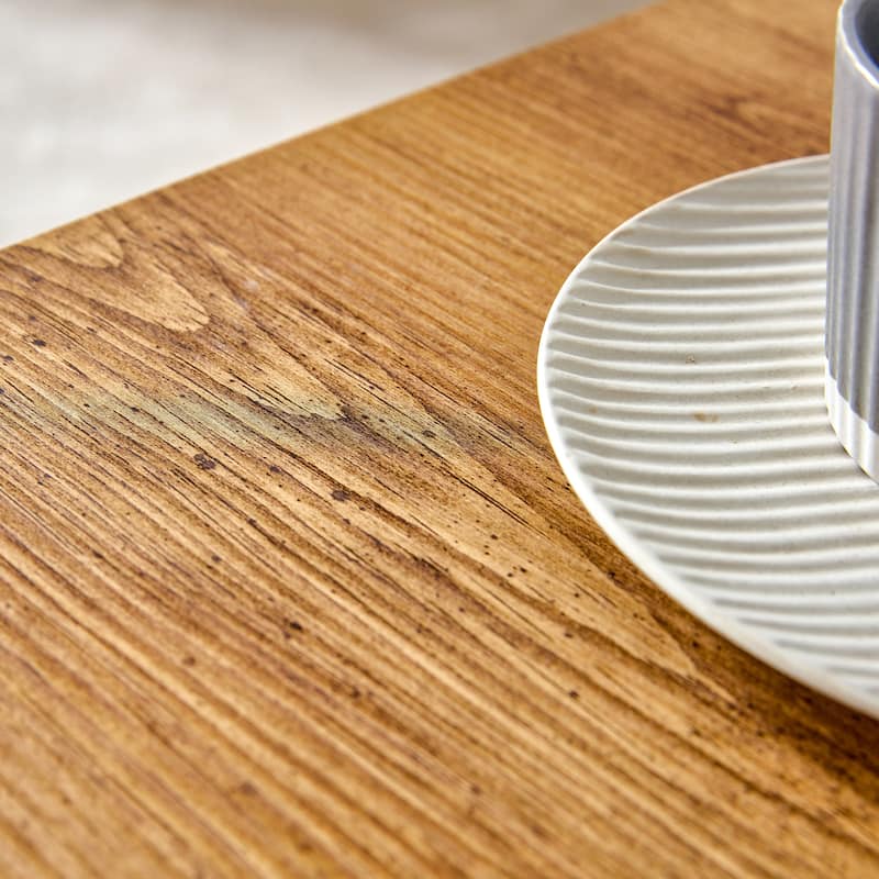 GDFStudio Alaric Wood Coffee Table with Natural Wood or Marble Texture