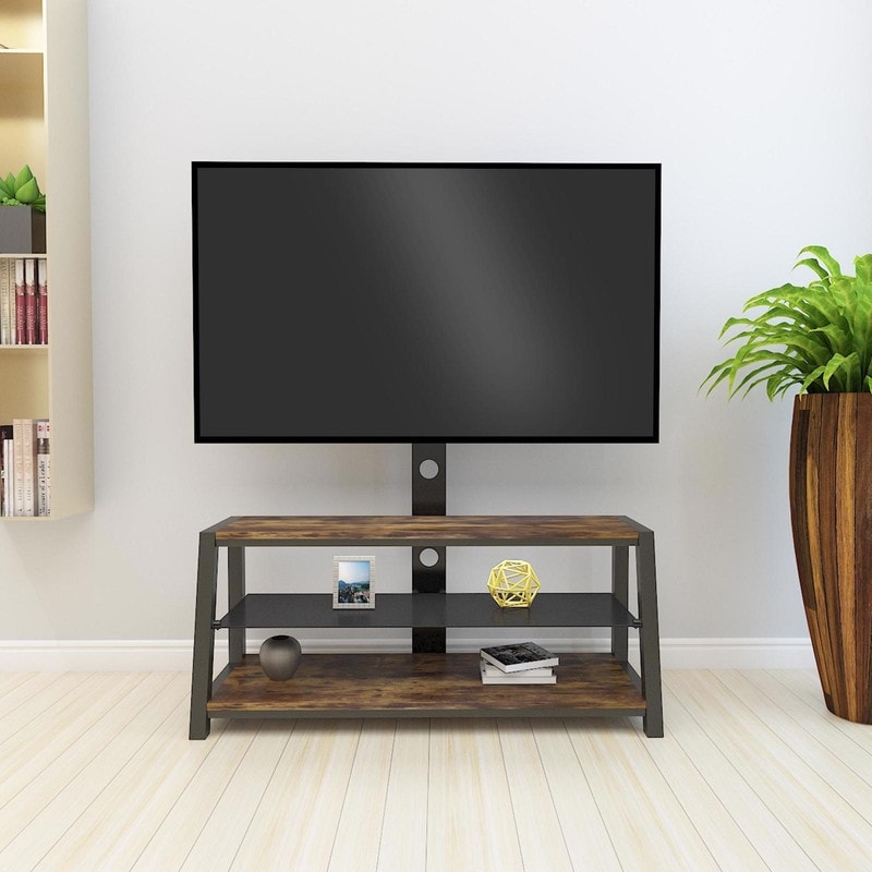 Wood TV Stand Console with Swivel Mount for 32-65 inch TVs 