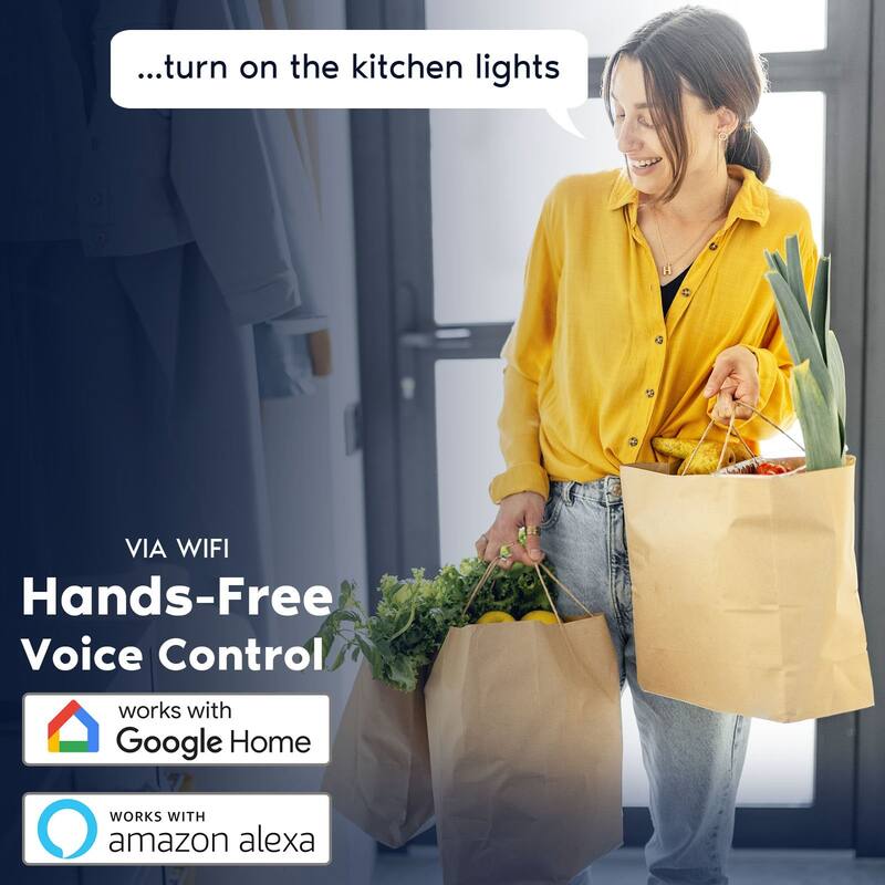 Luxrite 4 Inch Square Smart LED Recessed Lighting, RGBW Color Changing