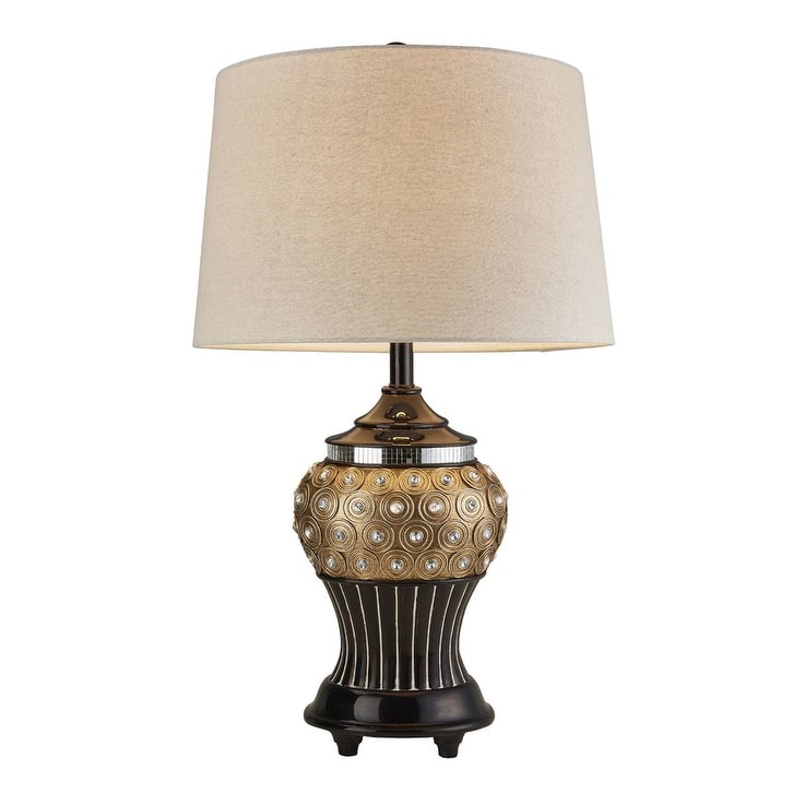 28.75 Inch Gold Max Bejeweled Resin Table Lamp - Multicolor