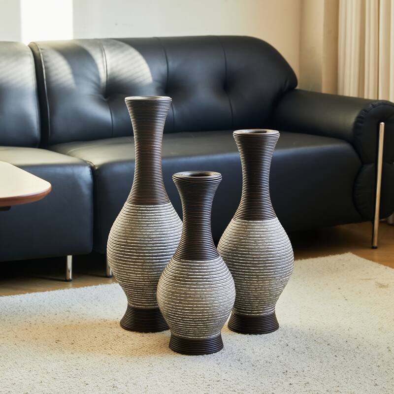 Desktop Vase, High Independent Flower Stand, Artificial Vine Vase, PVC Floor Vase, Home Decoration Flower Stand Set of 3