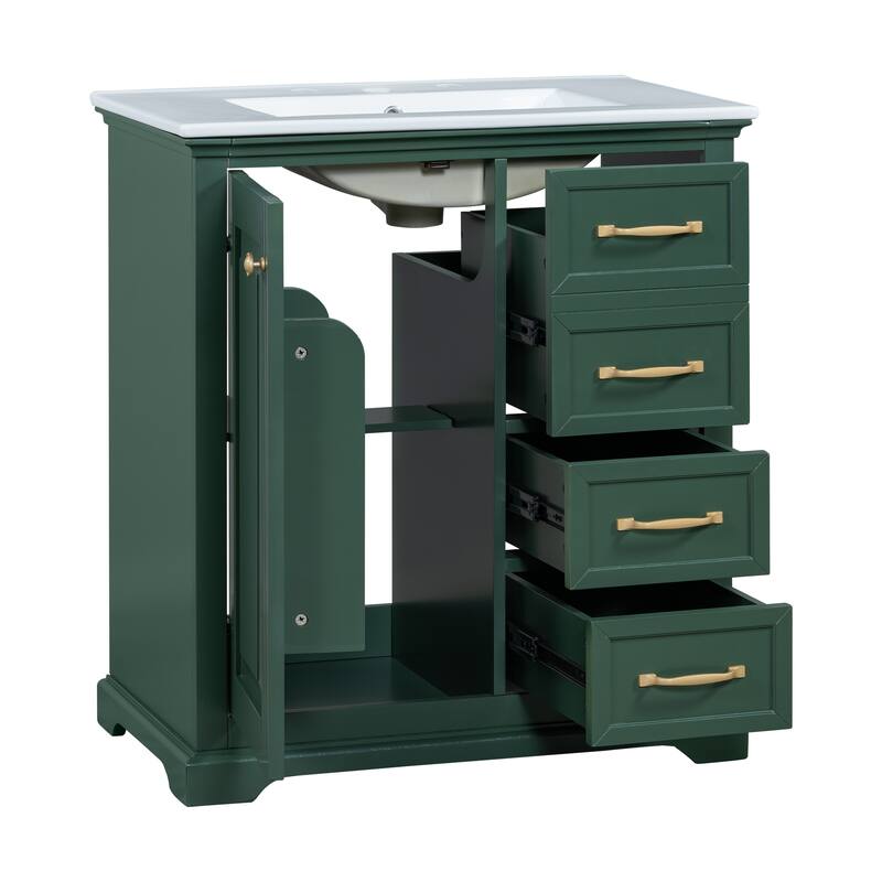 30" Bathroom Vanity Bathroom Cabinet with Sink and Drawers