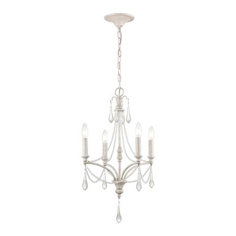 French Parlor 4-Light chandelier in Vintage White