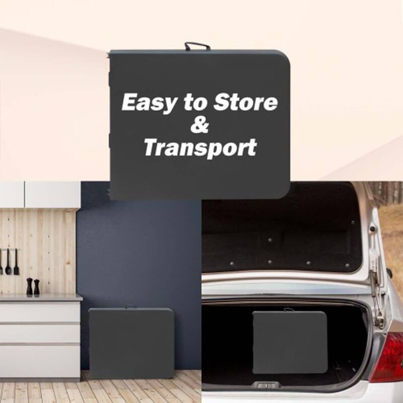 6FT Portable Folding Table with Handle, Lightweight Heavy-Duty Plastic Table