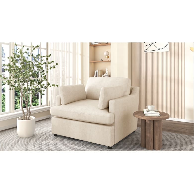 Upholstered Velvet Accent Chair with Pillow, Modern Single Sofa Chair for Living Room, Bedroom, Lounge, Reading Nook