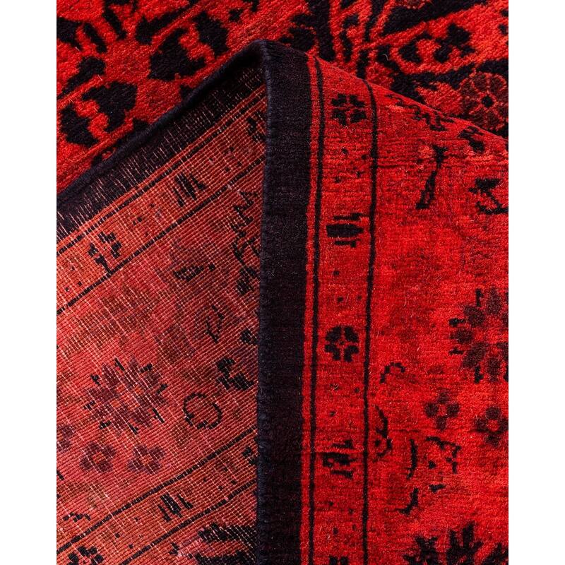 Contemporary Overdyed Wool Hand Knotted Runner - 3' 0" x 11' 1"