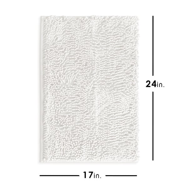 dimension image slide 23 of 34, Hearth & Harbor Non-Slip Super Plush Chenille Bathroom Rugs
