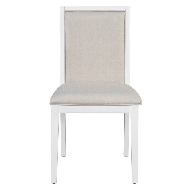 5-Piece Farmhouse Round Dining Set with Removable Leaf and Padded Chairs
