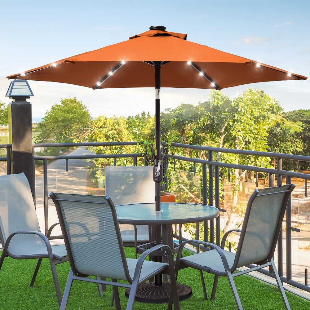 BONOSUKI 7.5ft LED Patio Umbrella Table Umbrellas,with Tilt and Crank