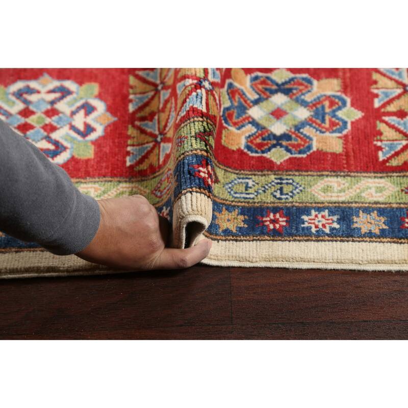 Vegetable Dye Geometric Kazak Oriental Area Rug Wool Hand-knotted - 10'1" x 15'4"