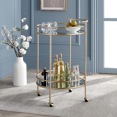 SAFAVIEH Ida 2-Tier Bar Cart - 22 in. W x 21.5 in. D x 35.8 in. H