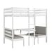 preview thumbnail 17 of 18, White Twin Size Solid Wood Loft Bed with Convertible Desk & Drawers