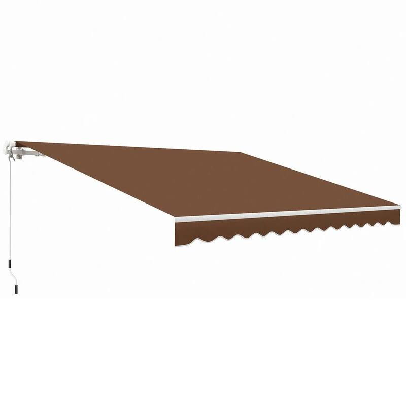 12'x10' Retractable Patio Awning,Manual Crank,UV and Water-Resistant