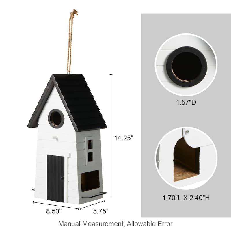 Glitzhome 14.25"H Functional and Decorative Solid Wood Garden Birdhouse - 8.50''L X 5.75''W X 14.25''H
