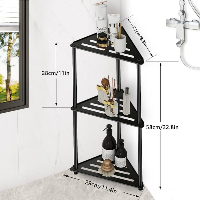 Standing Shower Caddy Corner - 11.42"D x 8.72"W x 22.83"H