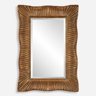 Uttermost Emerson Scalloped Antique Gold Mirror - 51'' H X 36.25'' W X 2.5'' D