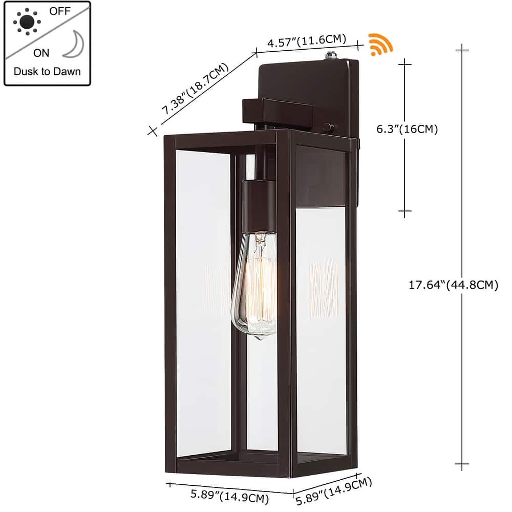 1-Light Outdoor Wall Light with Clear Glass