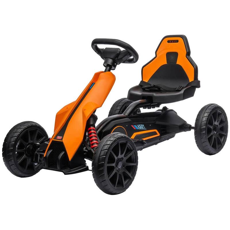 12V Electric Go Kart for Kids with Adjustable Speed, Orange