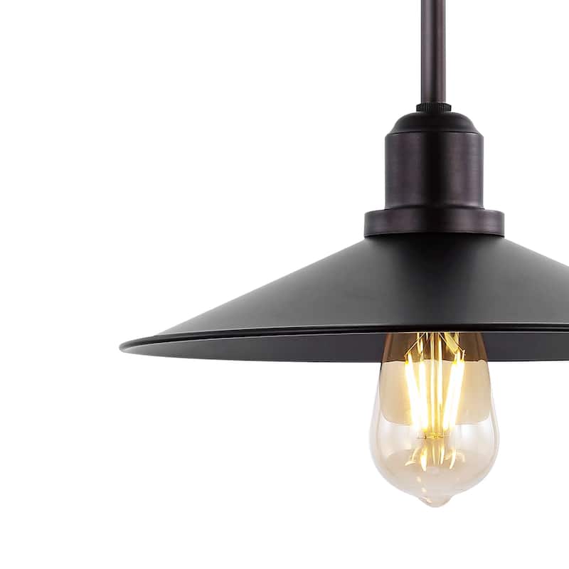 Victoria 10.5" 1-Light Bohemian Farmhouse Iron LED Pendant, Oil Rubbed Bronze by JONATHAN Y