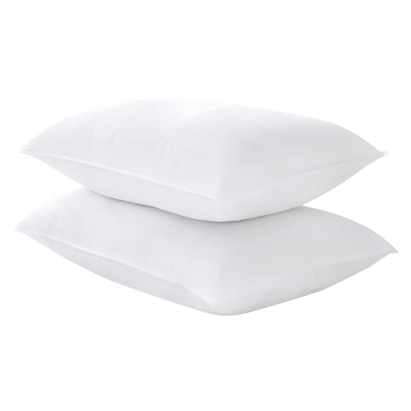 PrimaLoft ThermoPlume Down Alternative Medium Pillow for Back Sleepers by Dream Naturally - White