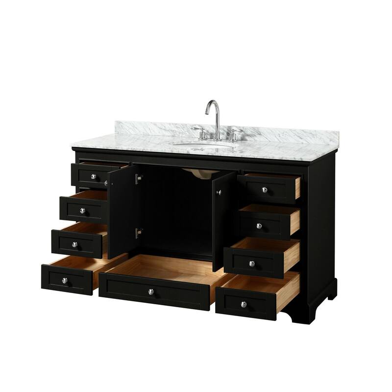Wyndham Collection Deborah 60" Free Standing Single Vanity Set with
