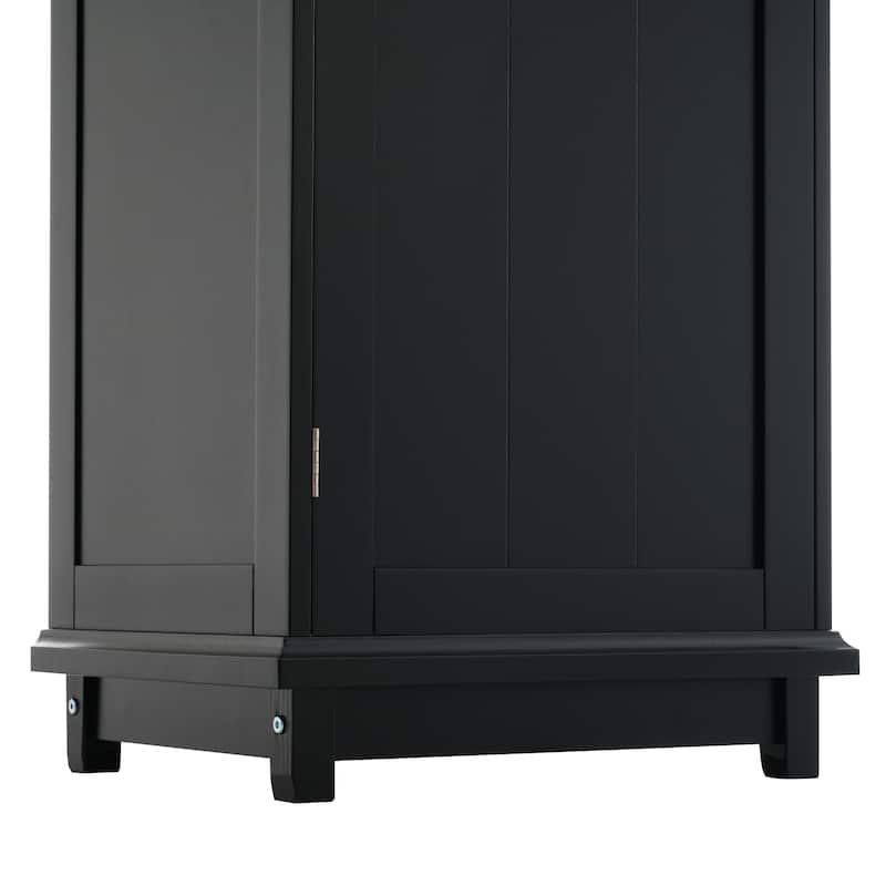 Tall Bathroom Storage Cabinet with Glass Doors