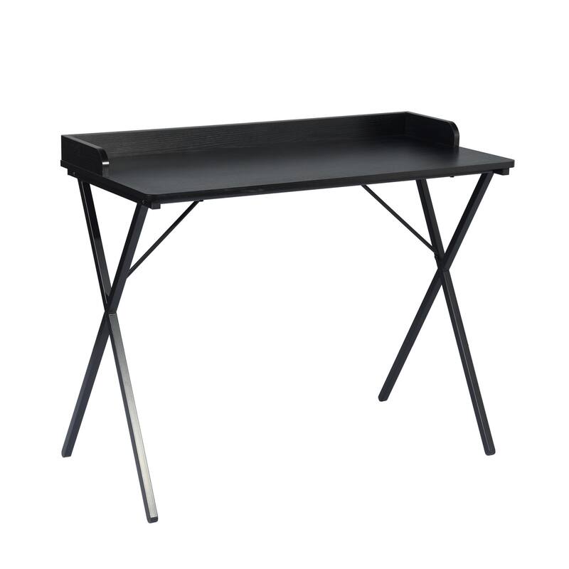 Homy Casa Modern Black Computer Desk, Metal Legs Office Writing Table