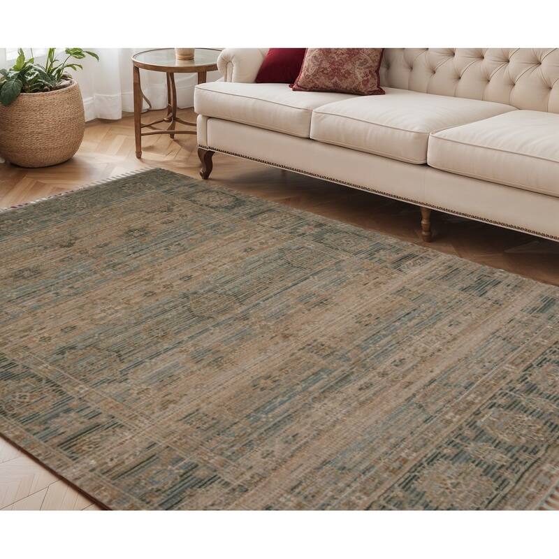 HomeRoots Oriental Transitional Rectangle Area Rug - 90.00 in. x 60.00 in.  x 0.20 in.