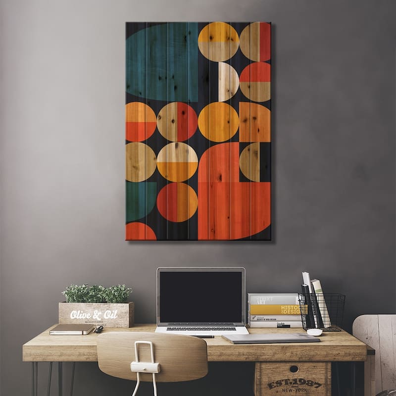 Mid Century Modern II Print On Wood by Ana Rut Bré - Multi-Color