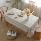 preview thumbnail 14 of 16, Enova Home High Quality Rectangle Cotton Linen Washable Tablecloth Stripe with Tassel for Home Party Wedding Dining Table