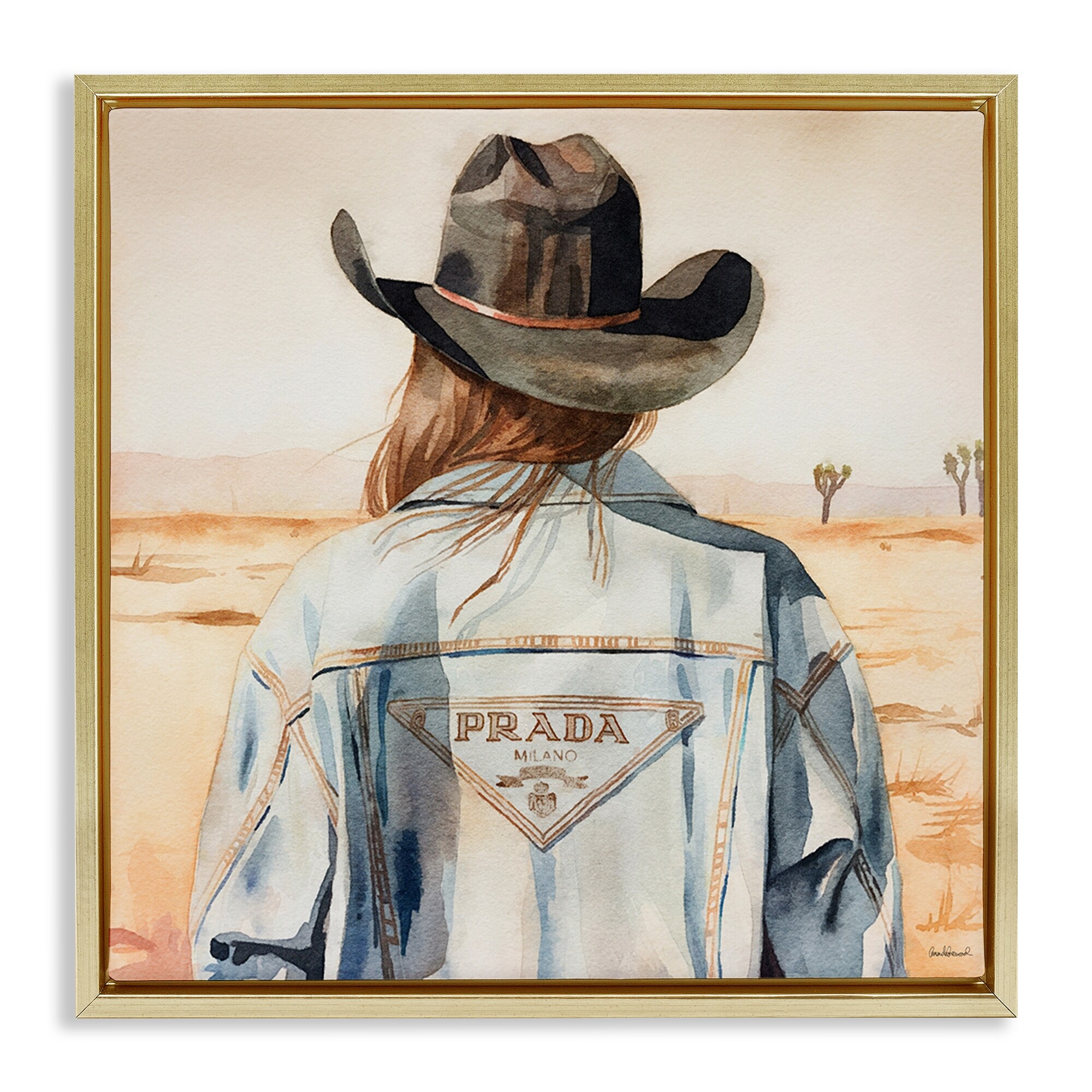 Stupell Glam Desert Cowgirl Framed Floater Canvas Wall Art Design By Amanda Greenwood