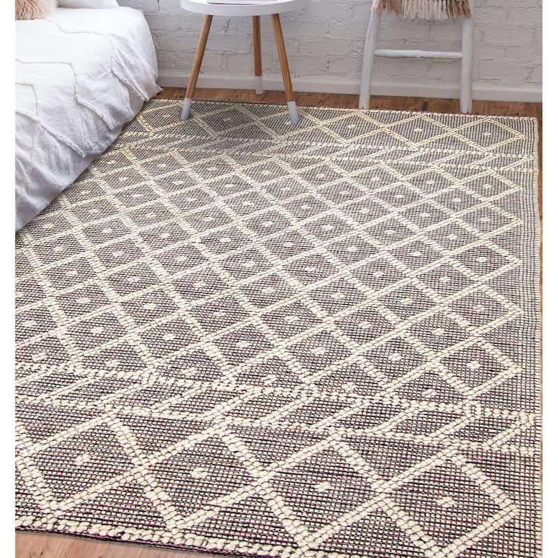 ECARPETGALLERY Braid weave Sienna Cream Wool Rug - 4'11 x 8'3