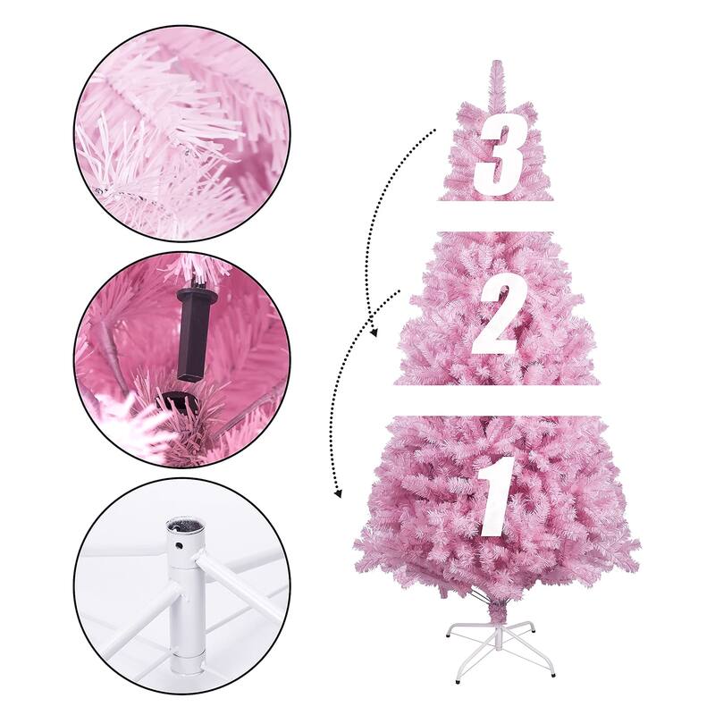 Artificial Christmas Tree - Pink Finish, Holiday Decor