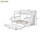 preview thumbnail 19 of 46, Twin-Over-Full Bunk Bed with Twin size Trundle, Storage and Guard Rail for Bedroom, Dorm, for Adults