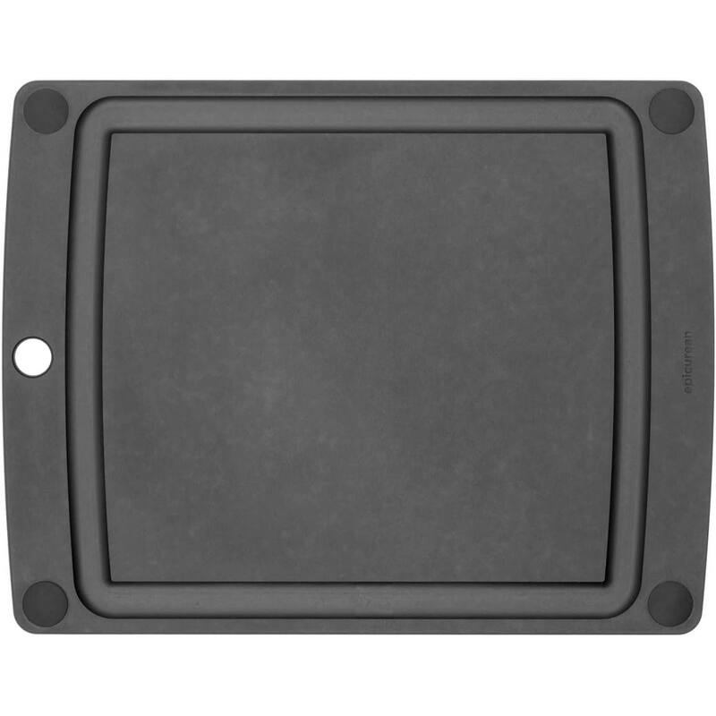 Epicurean All-In-One Cutting Board with Non-Slip Feet and Juice Groove, 11.5" × 9", Slate/Black