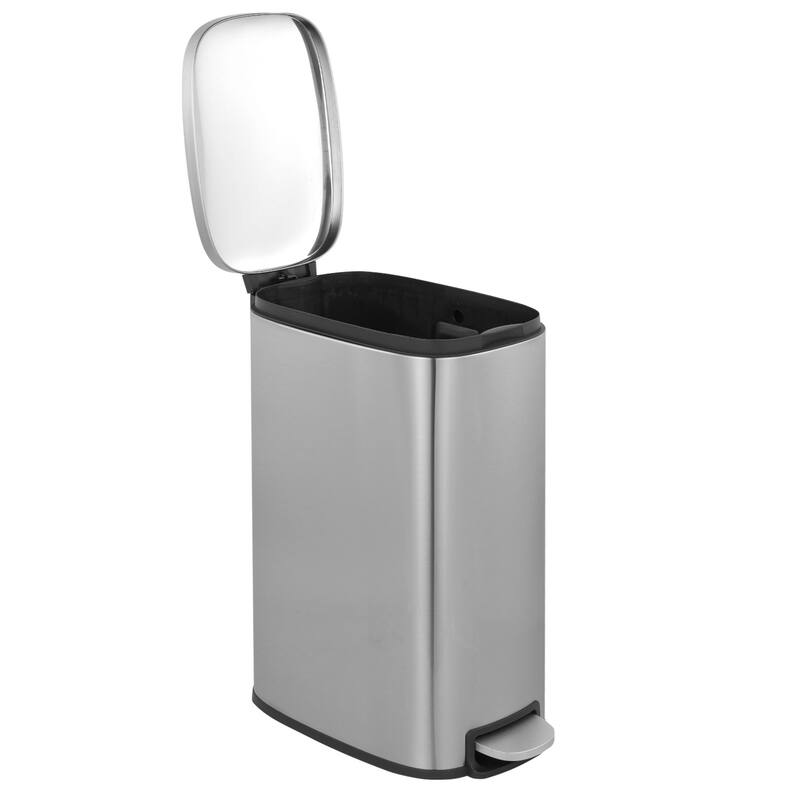 Innovaze 13 Gal./50 Liter Slim Stainless Steel Step-on Trash Can for Kitchen