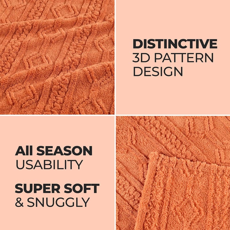 Superior Arctic Boho Jacquard Plush Fluffy Fleece Blanket