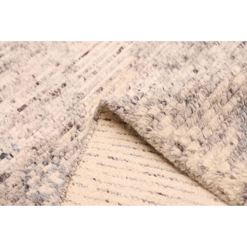 ECARPETGALLERY Hand-knotted Tangier Grey Wool Rug - 5'3 x 7'3