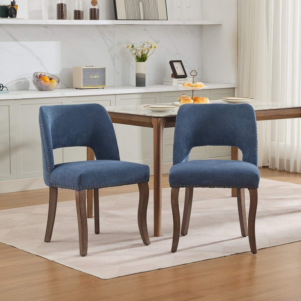 Set of 2 Modern Farmhouse Wooden Dining Chairs