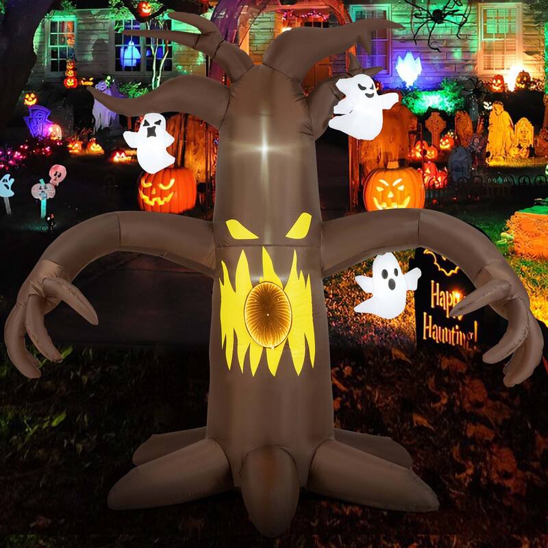 Costway 7.8 Ft Halloween Inflatables Scary Dead Tree Halloween - See Details