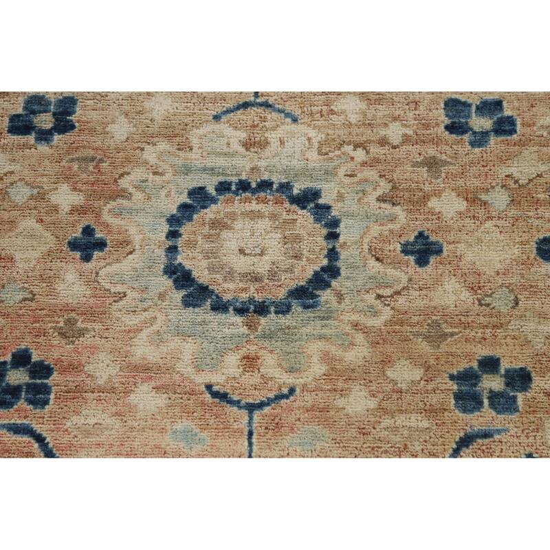 Hand Knotted Oriental 100% Wool Carpet Transitional All-Over Oranges & Rust Oushak Runner Rug - 8' 2'' X 2' 11''