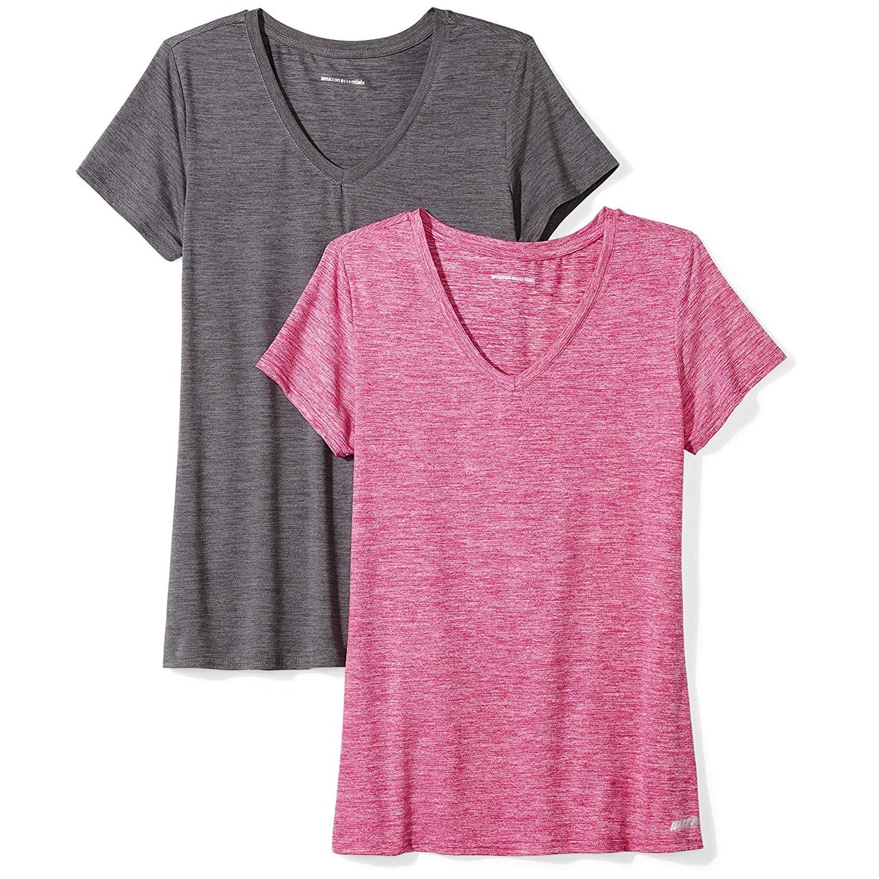 Shop Essentials Women's 2-Pack Tech Stretch Short-Sleeve V-Neck T-Shirt,  Ch... - Large - Overstock - 31972793