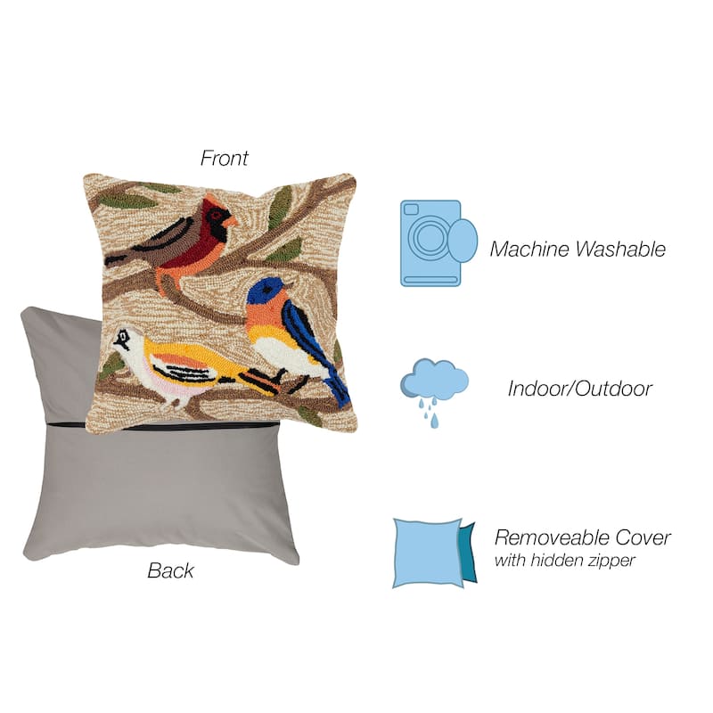 Liora Manne Frontporch Birds Indoor/Outdoor Pillow