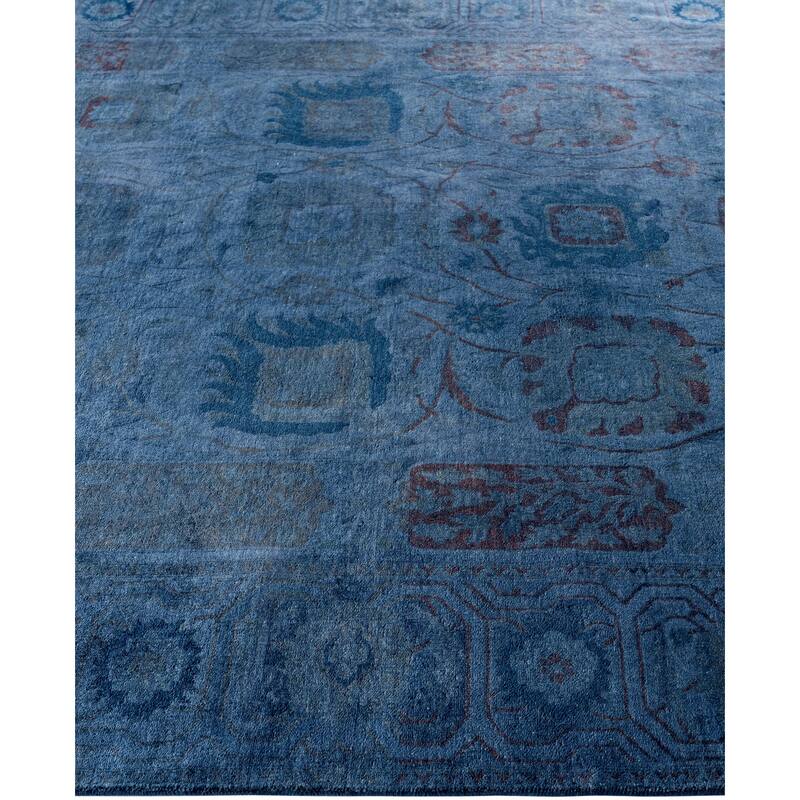 Overdyed One-of-a-Kind Hand-Knotted Area Rug - Blue - 6' 1" x 9' 4"