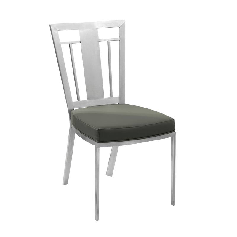 Modern Dining Chair - Stainless Steel Legs, Padded Seat - Elegant Home Furnishings