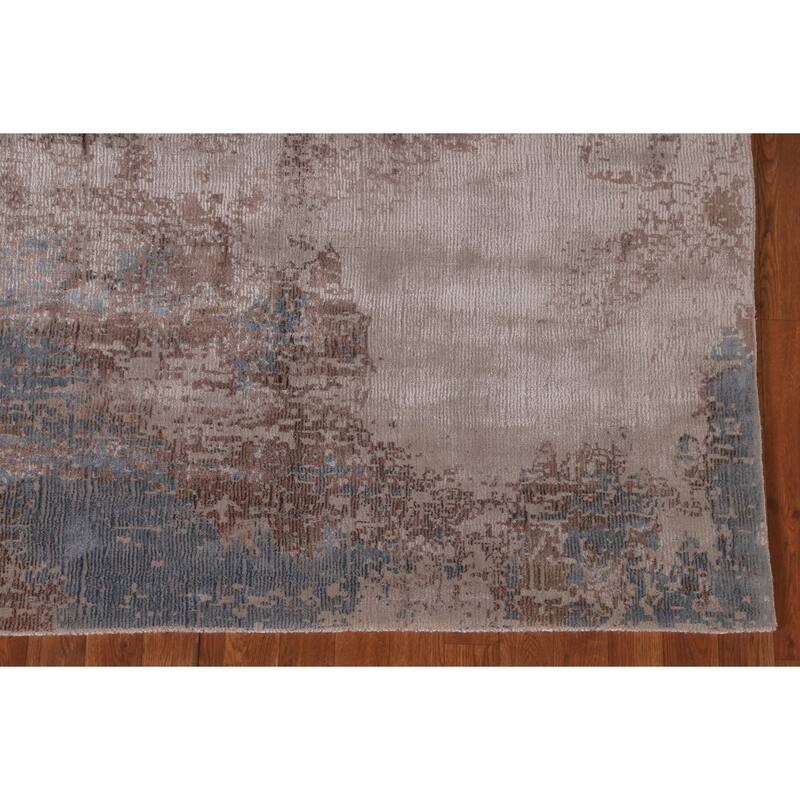 Abstract Modern Area Rug Hand-Knotted Wool Carpet - 5'3" x 6'10"