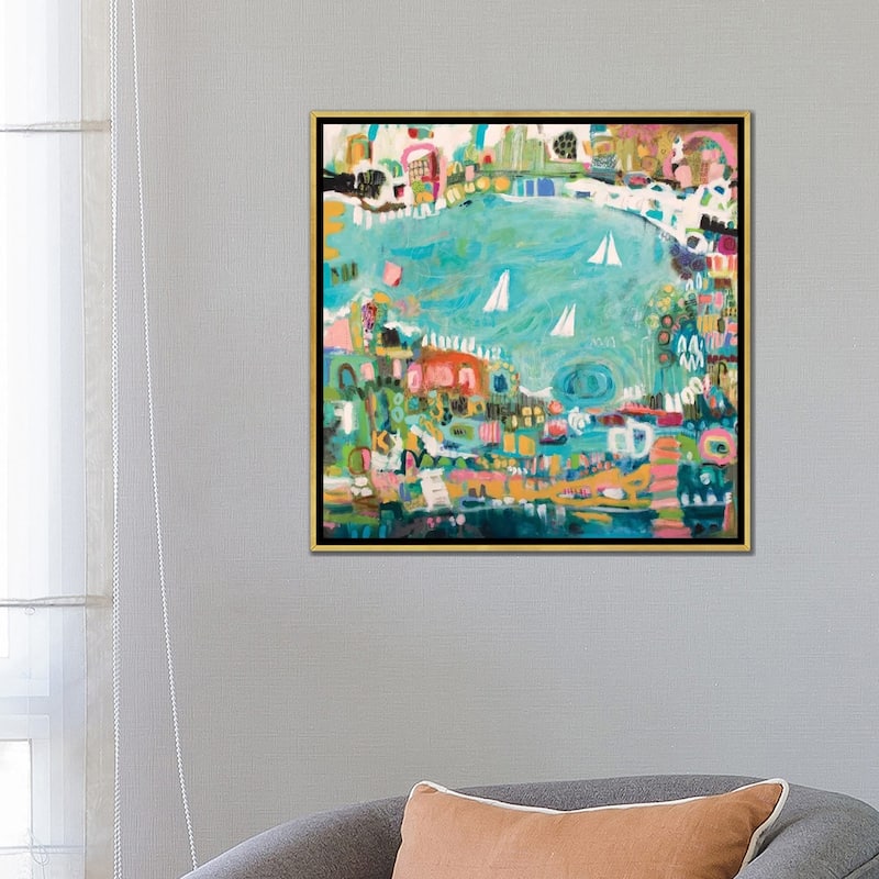 iCanvas "Abstract Marina IV" by Karen Fields Framed Canvas Print