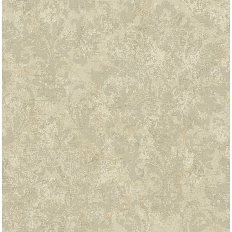 Seabrook Designs Roselyn Antique Damask Unpasted Wallpaper