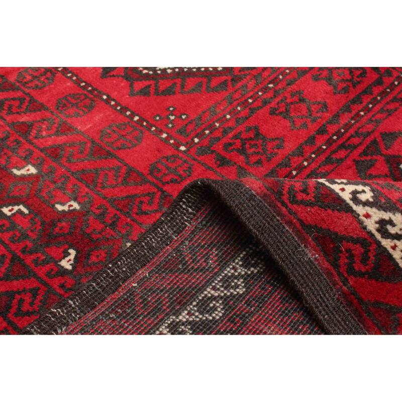 ECARPETGALLERY Hand-knotted Baluch Red Wool Rug - 3'5 x 6'8